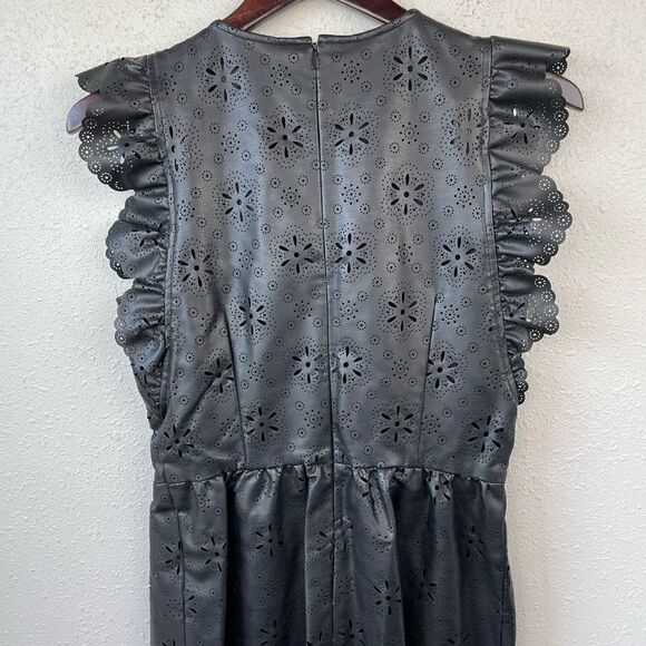 MICHAEL Michael Kors Black Faux Leather Dress Size 4 - Picture 2 of 9